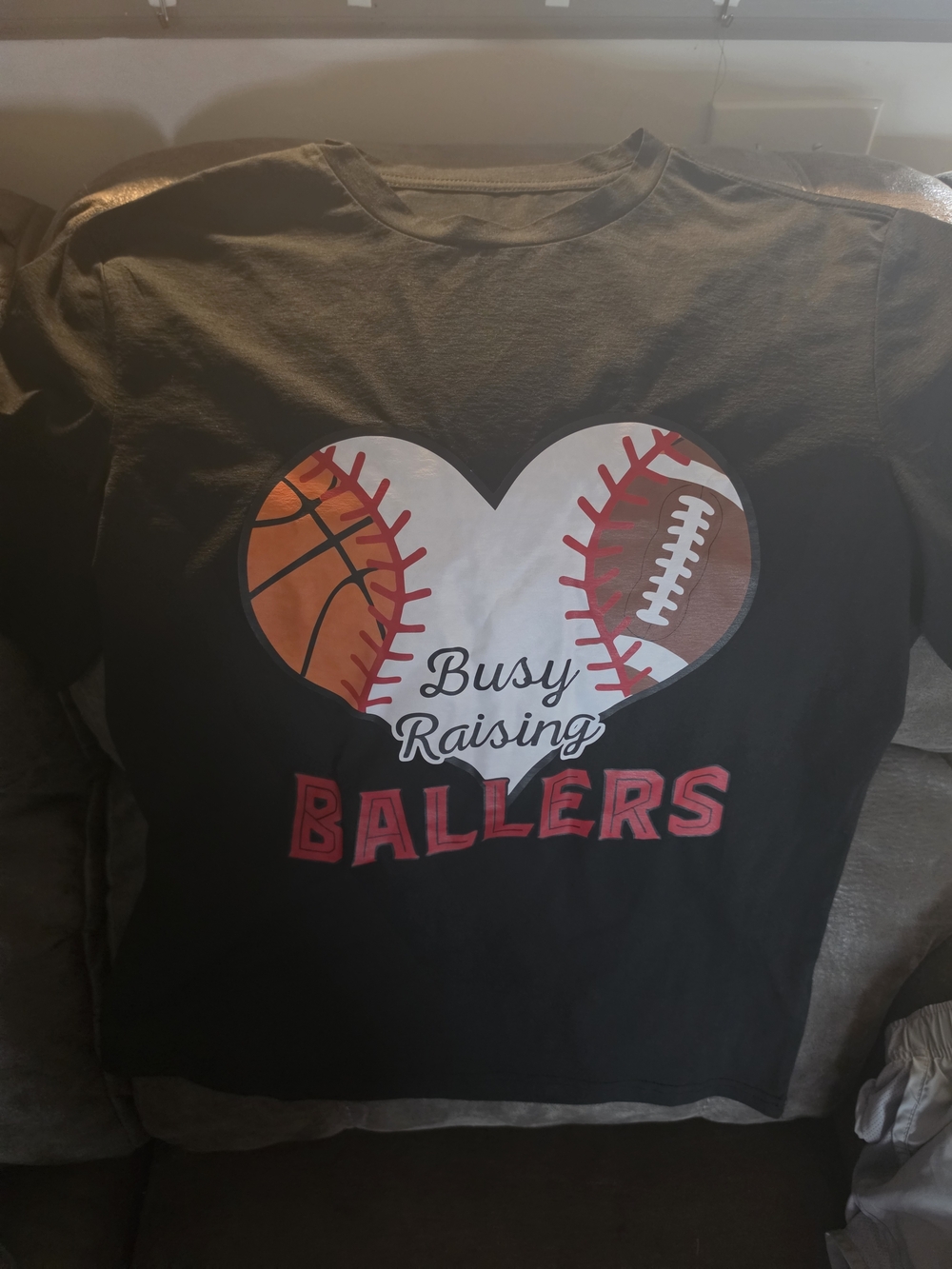 Busy Raising Ballers Graphic Tee - Black